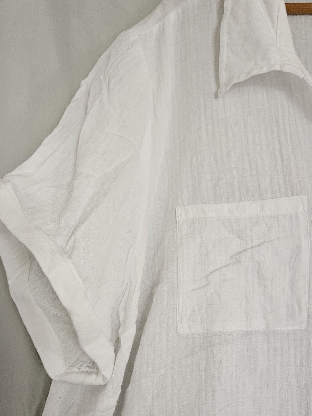 CJ Banks White Button-Front Blouse - Picture 3 of 4